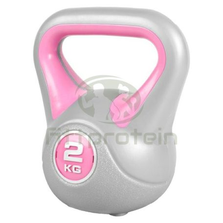 Kettlebell 2 kg szürke-rózsaszín