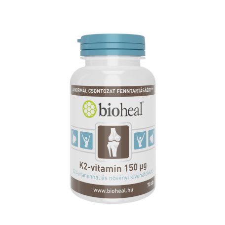 Bioheal K2-vitamin 150 μg D3-vitaminnal és növényi kivonatokkal 70 tabletta