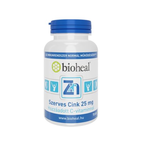 Bioheal Szerves Cink 25 mg 70 tabletta