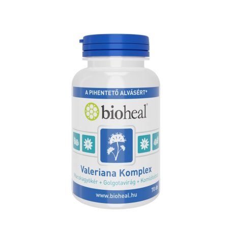 Bioheal Valeriana Komplex (Macskagyökér+Golgotavirág+Komlótoboz) 70 kapszula