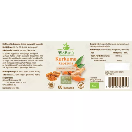 BioMenü BIO Kurkuma 60 kapszula