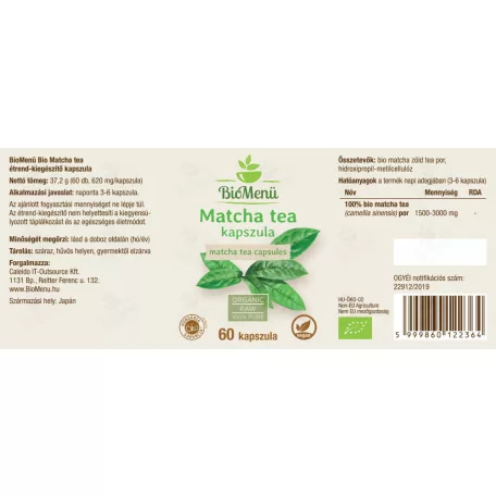 BioMenü BIO Matcha Tea 60 kapszula