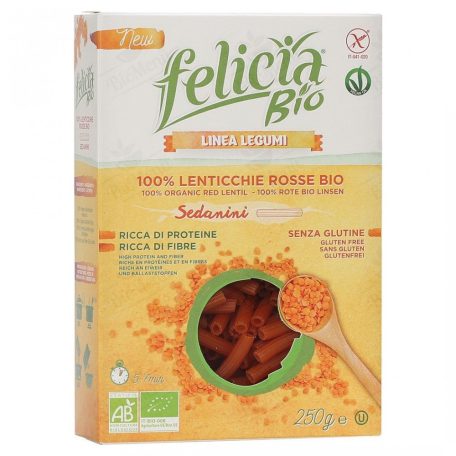 Felicia BIO Vörös Lencse Sedanini Gluténmentes Tészta 250g