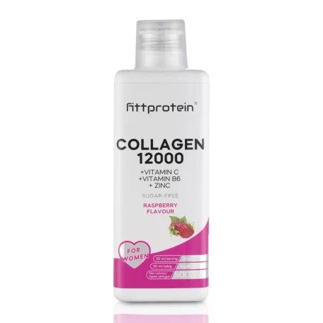 Fittprotein Collagen 12000 +Vitamin C Cukormentes - Málna íz