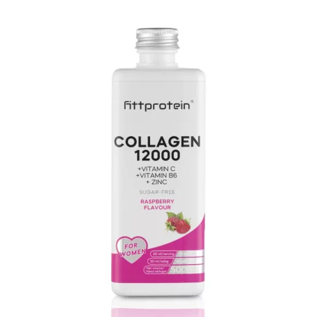 Fittprotein Collagen 12000 +Vitamin C Cukormentes - Málna íz