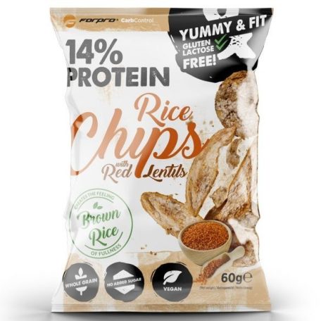 Forpro 14% Protein Rice Chips with red lentils 1 karton (60gx18db)
