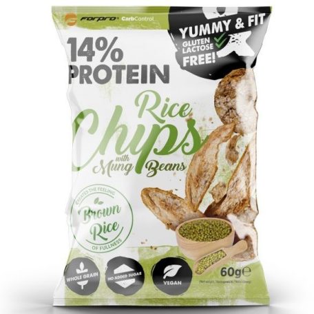 Forpro 14% Protein Rice Chips with mung beans 1 karton (60gx18db)