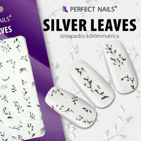 Körömmatrica - Silver Leaves - Perfect Nails