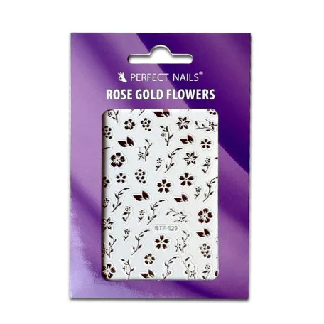 Körömmatrica - Rose Gold Flowers - Perfect Nails
