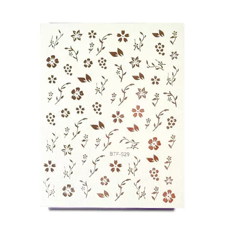 Körömmatrica - Rose Gold Flowers - Perfect Nails