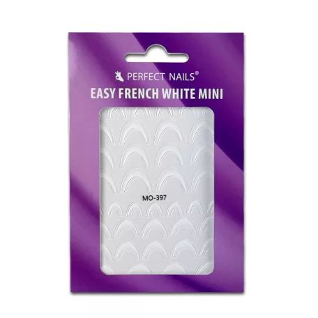 Körömmatrica - Easy French White Mini - Perfect Nails