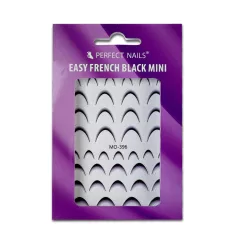 Körömmatrica - Easy French Black Mini - Perfect Nails
