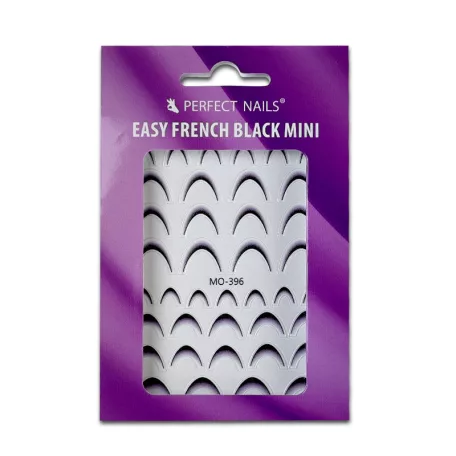 Körömmatrica - Easy French Black Mini - Perfect Nails