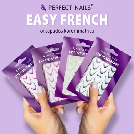 Körömmatrica - Easy French Black Mini - Perfect Nails