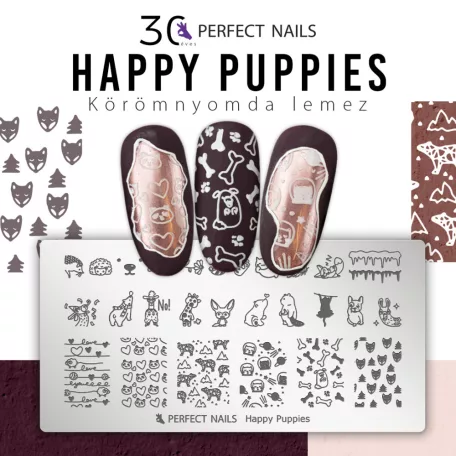 Körömnyomda Lemez - Happy Puppies - Perfect Nails