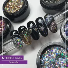   Wonder Flakes - Körömdíszítő pehely - Fekete - Perfect Nails