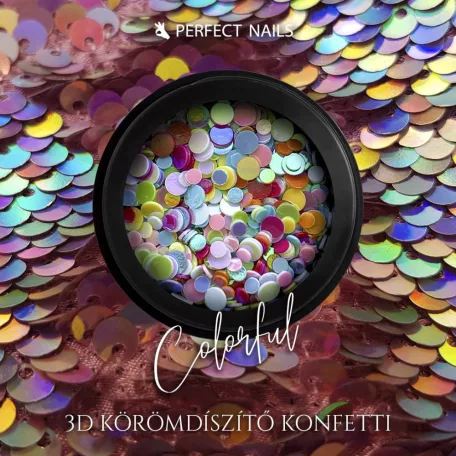 3D Körömdíszítő Konfetti - Colorful - Perfect Nails