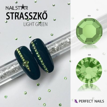 Nailstar strasszkő SS3 - Light Green 100db - Perfect Nails