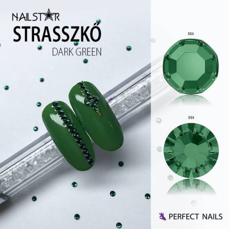Nailstar strasszkő SS5 - Dark Green 20db - Perfect Nails