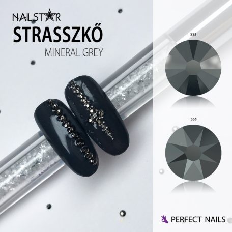 Nailstar strasszkő SS3 - Mineral Grey 20db - Perfect Nails