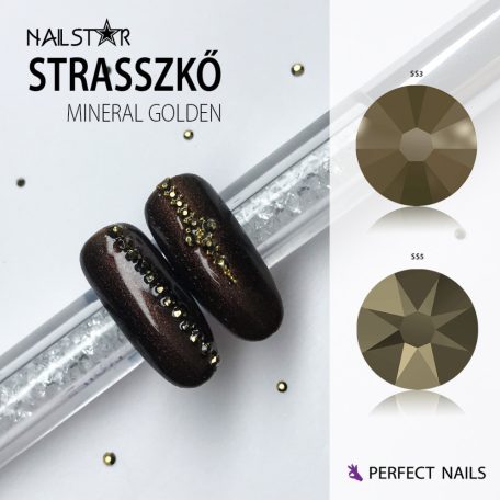 Nailstar strasszkő SS3 - Mineral Golden 100db - Perfect Nails
