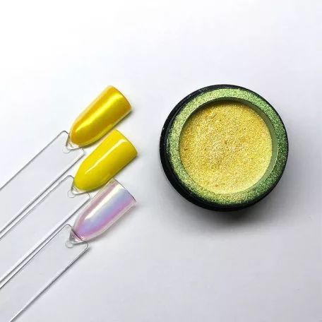 Chrome Powder - Körömdíszítő Fátyol Krómpor - Pasztell Citrom - Perfect Nails
