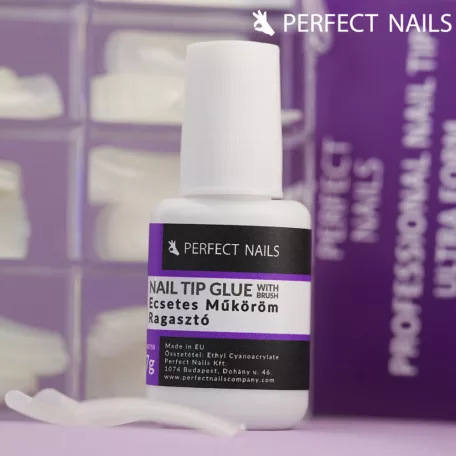 Nail Tip Glue with Brush - Ecsetes Műköröm Ragasztó 7g - Perfect Nails