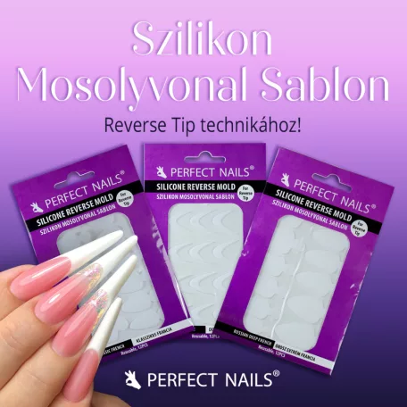 Szilikon Mosolyvonal sablon Reverse TIP Technikához - Dupla Mosolyvonal - 12db - Perfect Nails