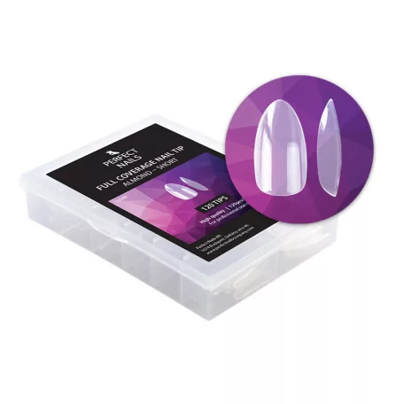 Full Coverage Gel Tip - Zselés Műköröm Tip Készletn 120db - Almond Short - Perfect Nails