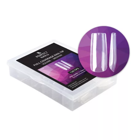 Full Coverage Gel Tip - Zselés Műköröm Tip Készlet 120db - Square Medium - Perfect Nails