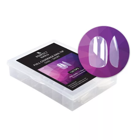 Full Coverage Zselés Műköröm Tip Készlet 120db - Oval Short - Perfect Nails