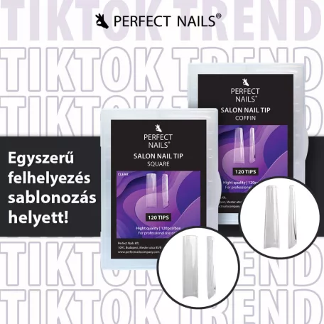 Salon Műköröm Tip készlet 120db - Square - Perfect Nails