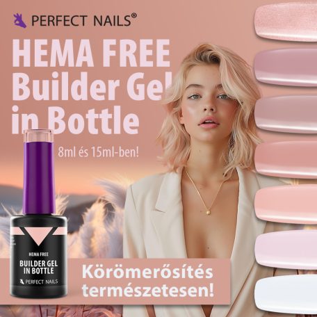 HEMA FREE Builder Gel in Bottle - Színezett üveges építőzselé 8ml - Light Rose - Perfect Nails