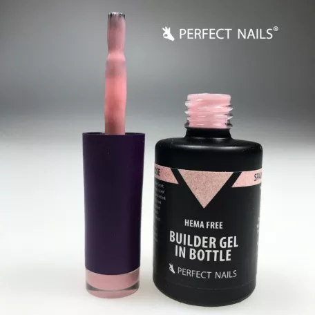 HEMA FREE Builder Gel in Bottle - Színezett üveges építőzselé 15ml - Sparkling Rose - Perfect Nails