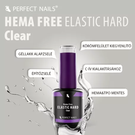 Elastic Hard Base Gel - Hema Free Erősített Gél Lakk Alap - Clear - 4ml - Perfect Nails