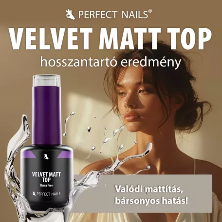 Velvet Matt Top Gel - Hema Free Matt Fedőzselé - 8ml   - Perfect Nails