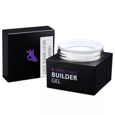 Milky White Soft Builder Gel - Hema Free Építőzselé 15g - Perfect Nails