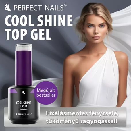 Cool Shine Ever Top Coat Gel - Hema Free Fényzselé - 8ml - Perfect Nails