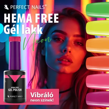 HEMA FREE Gél Lakk - Neon Grapefruit - 4ml - Perfect Nails