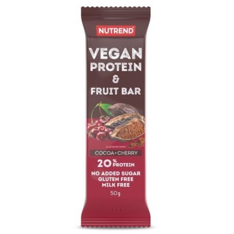 Nutrend Vegan Protein Fruit Bar - Cocoa + Cherry 1 karton (50gx20db)