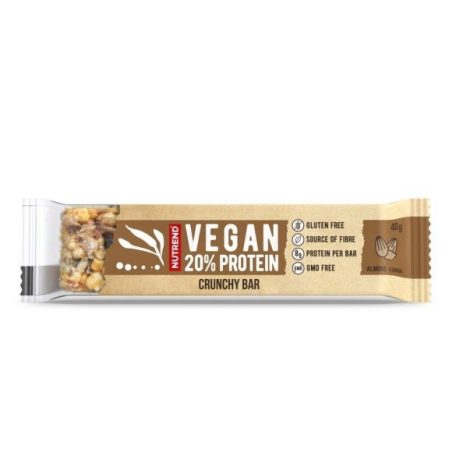 Nutrend Vegan Protein Crunchy Bar - Almond 1 karton (40gx25db)