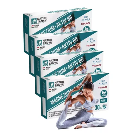 Vegán MAGNÉZIUM + AKTÍV B6 120 Napos Csomag (4db) - Natur Tanya