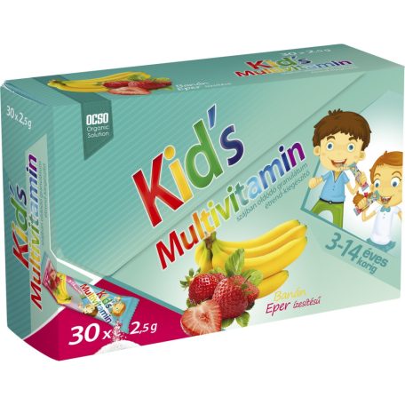 OCSO Kids Multivitamin granulátum Banán-Eper 30 tasak