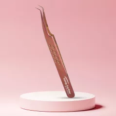 Long Lashes Pro Fiber Volume csipesz - Keskeny fejű, Bronz