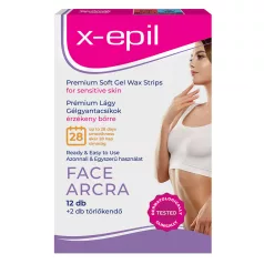   X-Epil Prémium lágy gélgyantacsíkok érzékeny bőrre arcra - 12db