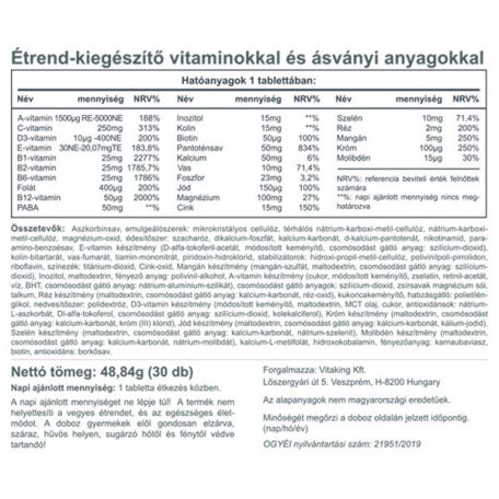 Vitaking Mega1 multivitamin 30 tabletta