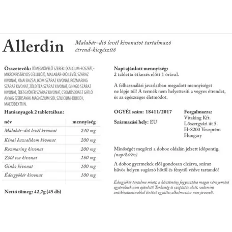 Allerdin komplex  45 tabletta