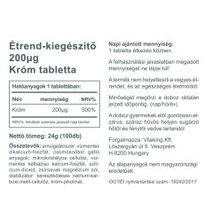 Vitaking Króm pikolinát 200mcg 100 tabletta