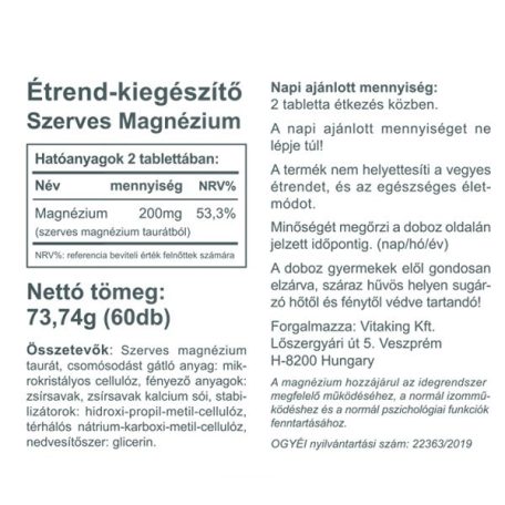Vitaking Magnezium Taurat 100mg 60 tabletta