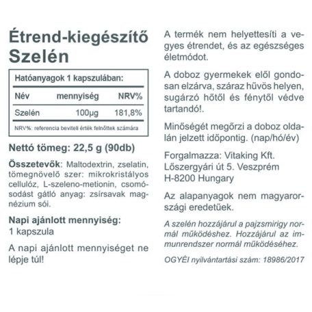 Vitaking Szelén 100mcg 90 kapszula